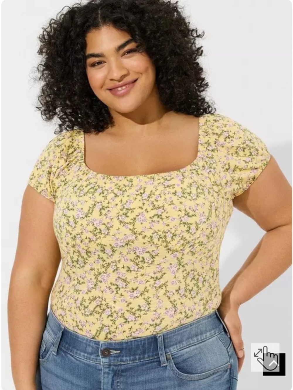 Torrid tinted roses sundress Super Soft Slub Scoop Neck Bust Fitted Top size MD